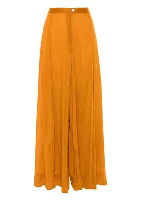 Caramel orange pleat-detailing palazzo trousers - women FORTE FORTE | 124061506